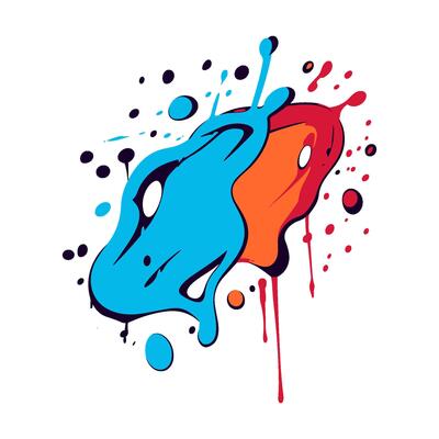 Colorful Paint ink Splatter Vector, Free paint drip drop splash element