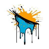 Colorful Paint ink Splatter Vector Clipart,  paint drip drop splash element