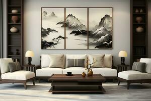 Beautiful Elegant living room interior with luxury furniture. Generative AI photo