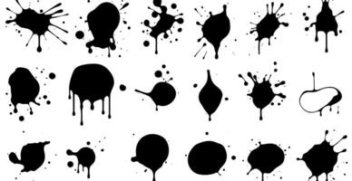 Set of vector brushes. Mega pack set of different brush strokes, black ink splatter, blots, round freehand drawings, grungy drawn lines, waves, circles, triangles, art design elements photo