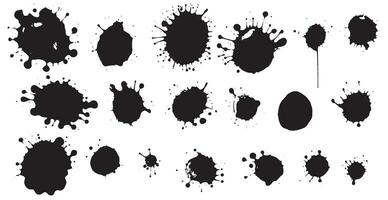 Set of vector brushes. Mega pack set of different brush strokes, black ink splatter, blots, round freehand drawings, grungy drawn lines, waves, circles, triangles, art design elements