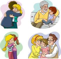 vector illustration of happy family