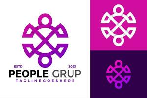 Letter X People Grup Business Company Logo design vector symbol icon illustration