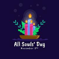 All Souls Day is celebrated every year on November 2. Vector illustration