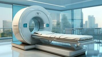 Precision Diagnostics, Magnetic Resonance Technology within a Contemporary Hospital. Generative AI photo