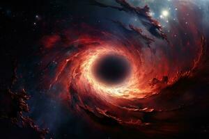 Galaxy in a free space. Elements of this image furnished by NASA, Black hole consuming a nebula, AI Generated photo