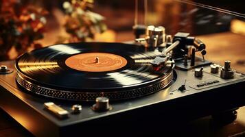 Vintage Vinyl Spinning on a Classic Turntable photo