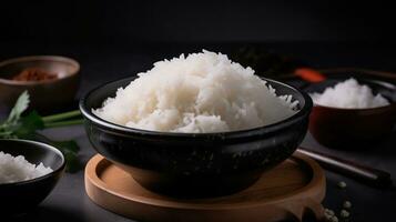 un popurrí de cultural tradiciones y culinario excelencia con prístino blanco arroz como el estrella. generativo ai foto
