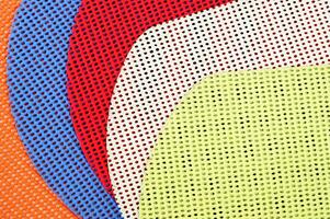 a group of colorful polka dot fabric photo