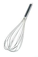 a black and silver whisk with a spiral shape photo