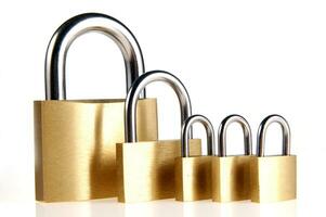 a lock with several locks and keys photo