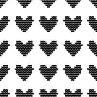 Seamless pattern with hearts. Black and white background. duotone graphic design. vector