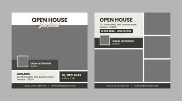 Real Estate Social Media Template, Open House Social Media Template, Real Estate Services vector