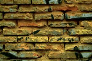 Rough weathered brick wall background texture photo