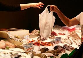 Seller buyer fish market photo