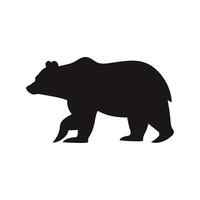 oso silueta negro color blanco antecedentes vector