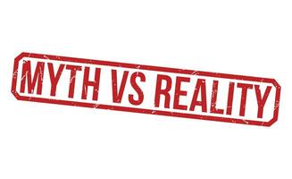 Myth vs Reality Red Rubber Stamp vector design.