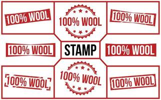 100 Percentage Wool stamp red rubber stamp on white background. vector