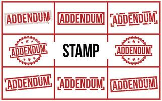 Addendum Red Rubber Stamp set vector design.