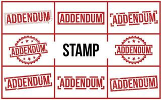 Addendum Red Rubber Stamp set vector design.