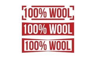 100 porcentaje lana sello rojo caucho sello en blanco antecedentes. vector
