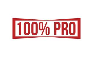 100 Percentage Pro Red Rubber Stamp vector design.