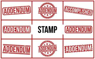 Addendum Red Rubber Stamp set vector design.