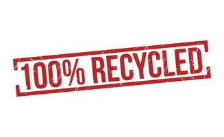 100 porcentaje reciclado grunge caucho sello en blanco antecedentes. 100 porcentaje reciclado caucho estampilla. vector