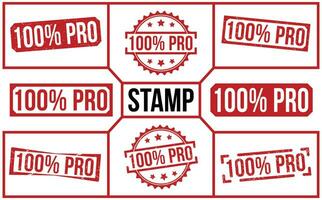 100 Percentage Pro Red Rubber Stamp vector design.
