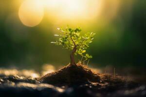 planta árbol Dom crecer. generar ai foto