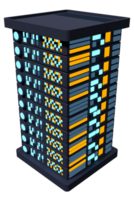 3D server. Network server room. 3D computer equipment. Storage database. Isometric server. 3D rendering png