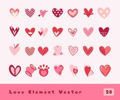 collection of love symbols vector elements