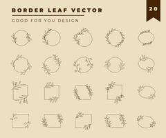 Collection border leaves decoration vector