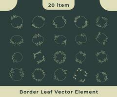 Collection border leaves decoration vector