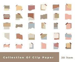 Collection note paper clip vector pastel color
