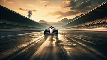 Fast and Furious. F1 Racing Track Roars to Life in Motion. Generative AI photo