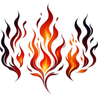 Fire flames hand drawn. AI Generative png