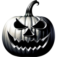 Black Scary face of Halloween pumpkin. AI Generative png