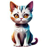 Cute cartoon cat. AI Generative png