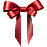 Ribbon bow in red color. AI Generative png