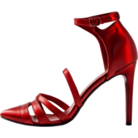 vermelho Alto calcanhares sapatos para mulher. ai generativo png