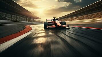 The Dynamic Transformation of an F1 Racing Track in Motion. Generative AI photo