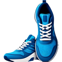 Modern sport sneakers blue color. AI Generative png