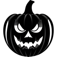 Black Scary face of Halloween pumpkin. AI Generative png