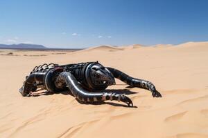 Robotic snake models efficiently conducting desert surveillance under harsh conditions photo