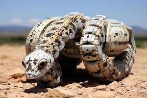 Robotic snake models efficiently conducting desert surveillance under harsh conditions photo