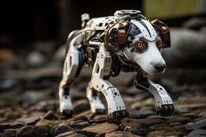 Robot dog showcasing advanced training sequences and functional demonstrations photo