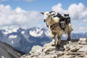 Robotic goat drones assisting in mountain rescue missions with precision photo