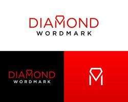 Letter M monogram diamond logo design. vector