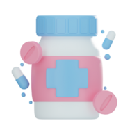 Medicine Bottle 3D illustration png